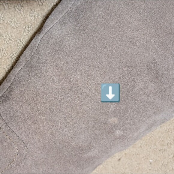 Sam Edelman Orlando suede knee high boots size 8.5M taupe faux fur cuffs pull on - Picture 10 of 13